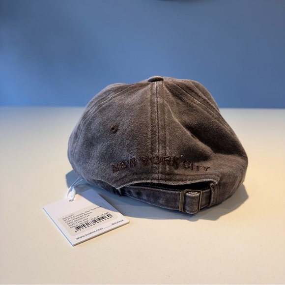 NWT SUI AVA New York Embroidered Baseball Cap - Brown - Picture 2 of 6